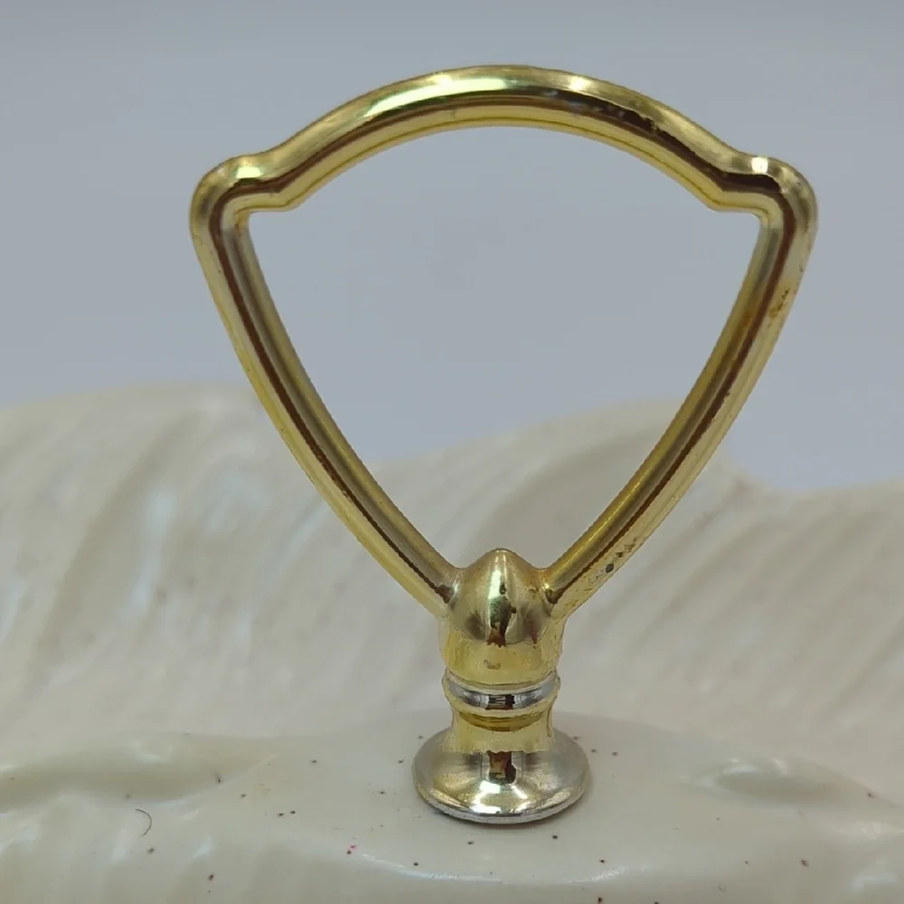 Vintage California Pottery Tidbit Serving Dish Cream with Gold Handle MCM